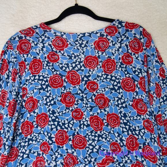 ModCloth rose print Outgoing Guidance Surplice Top, size 2X - Picture 12 of 16